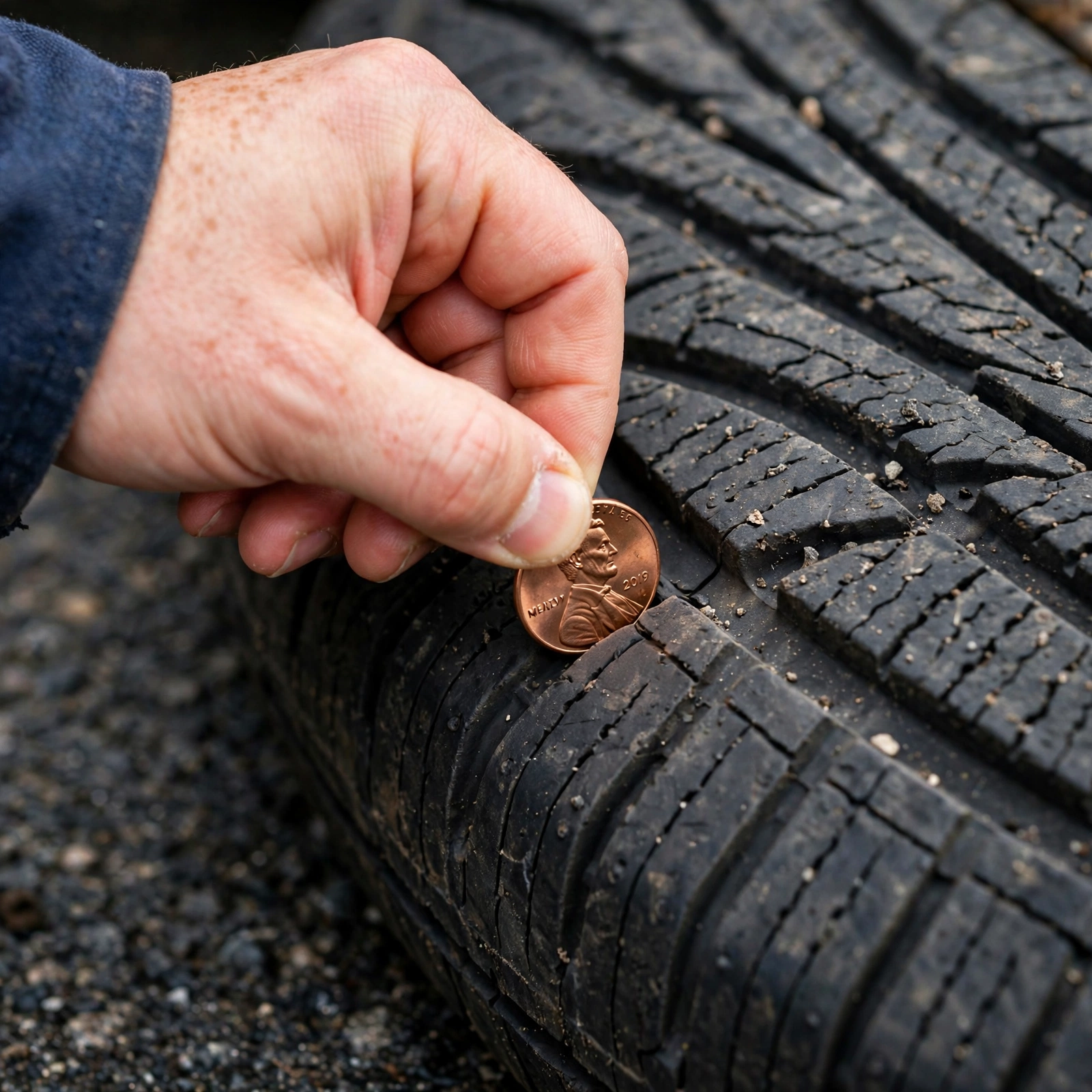 Mechanic rotating tires with impact wrench and jack stands in garage