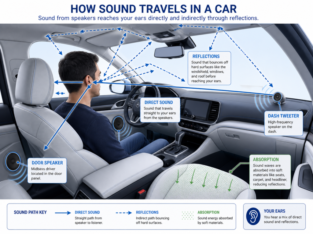 illustration of car audio acoustics
