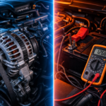 image showing an alternator vs battery