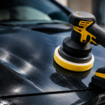 image showing a cordless car buffer to remove scratches on car body