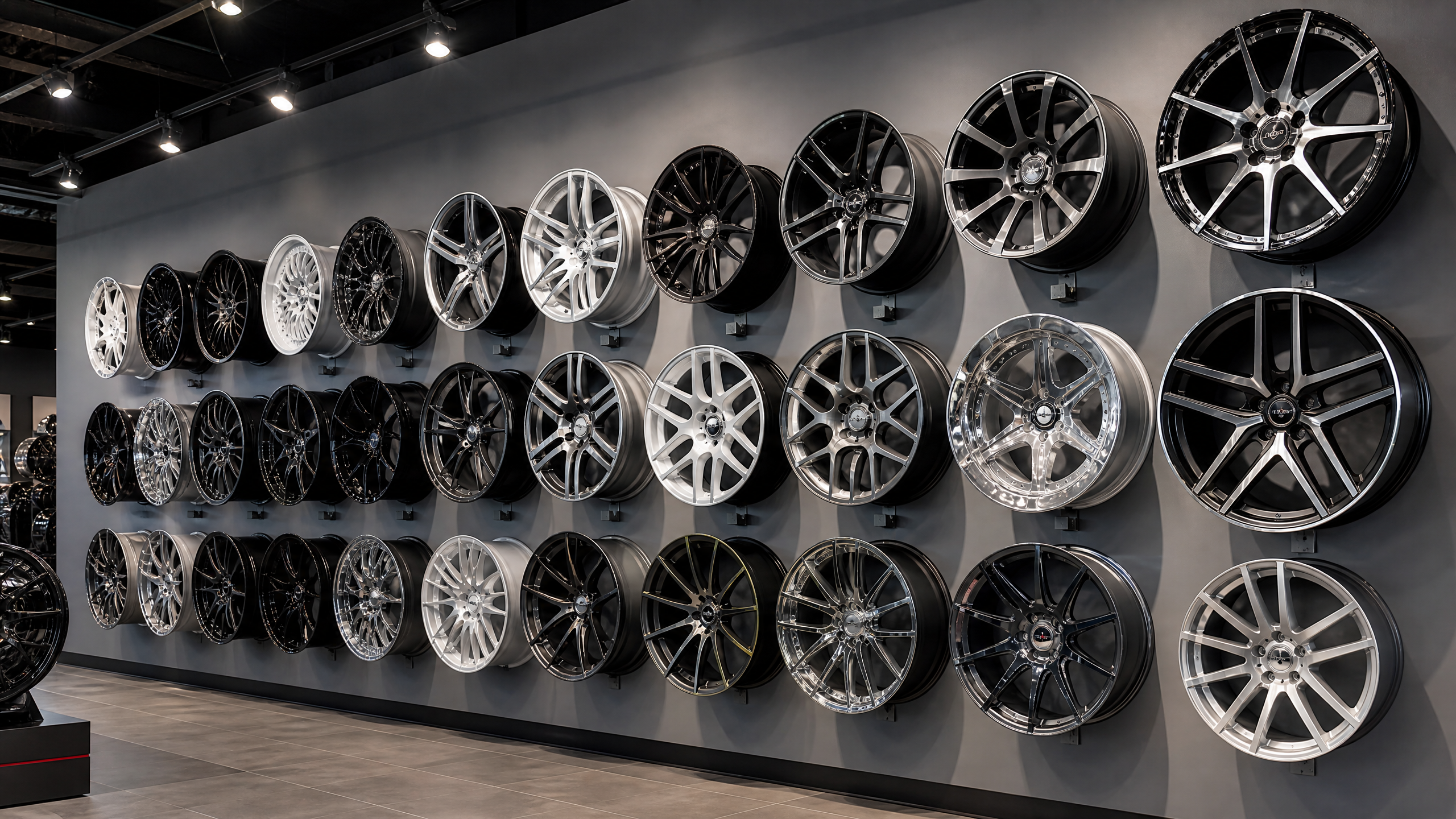 Alloy wheels showroom display