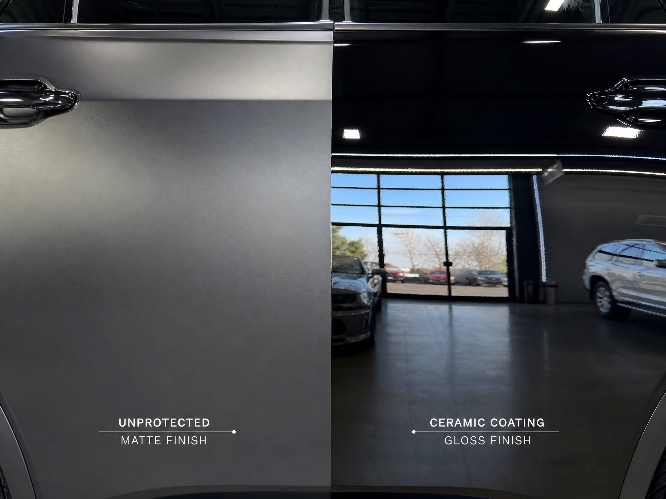 Comparison of unprotected and ceramic-coated car panels