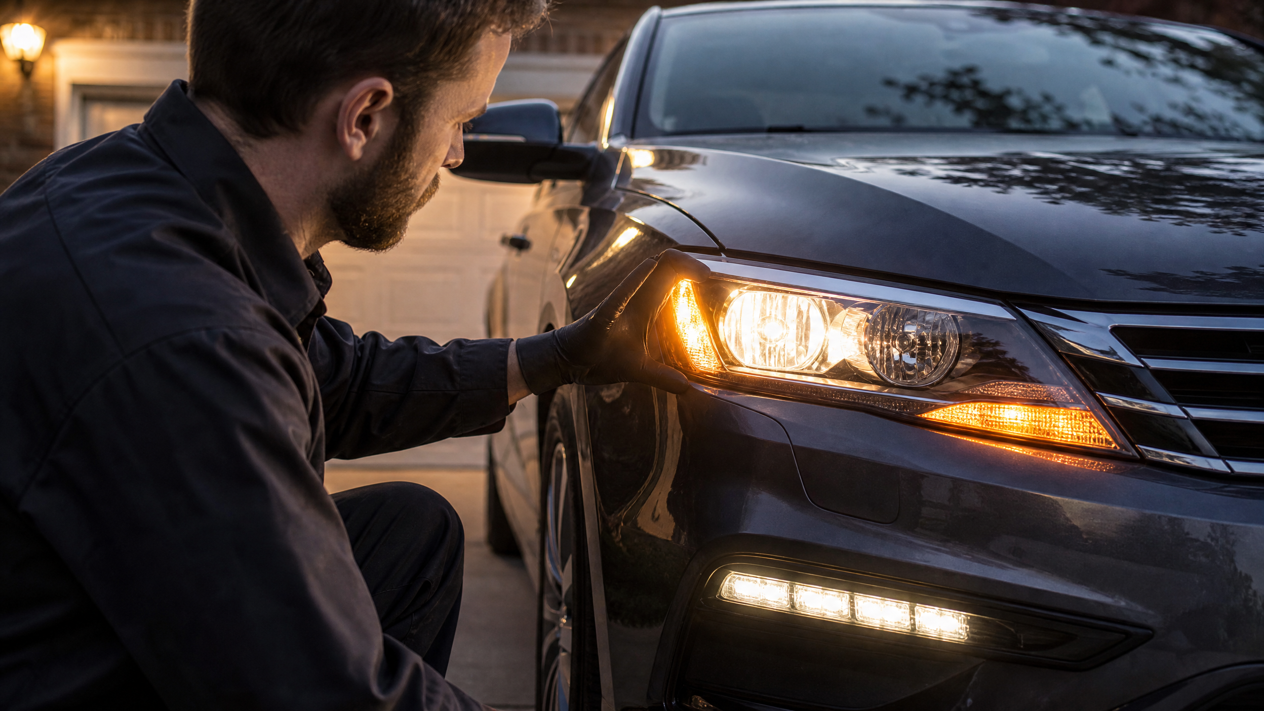 Inspecting headlights, turn signals, and vehicle lights