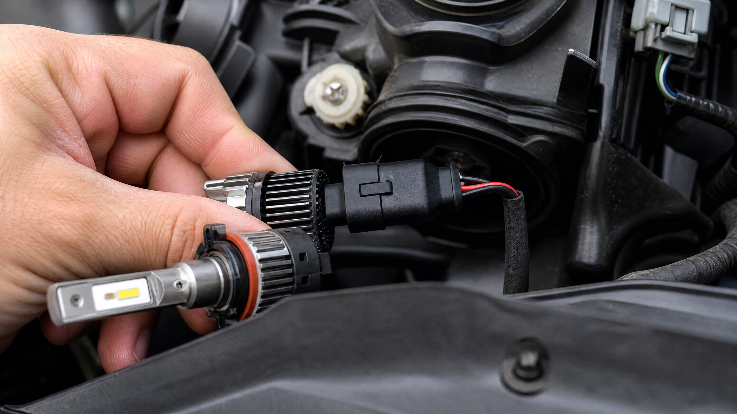 Installing LED headlight bulb