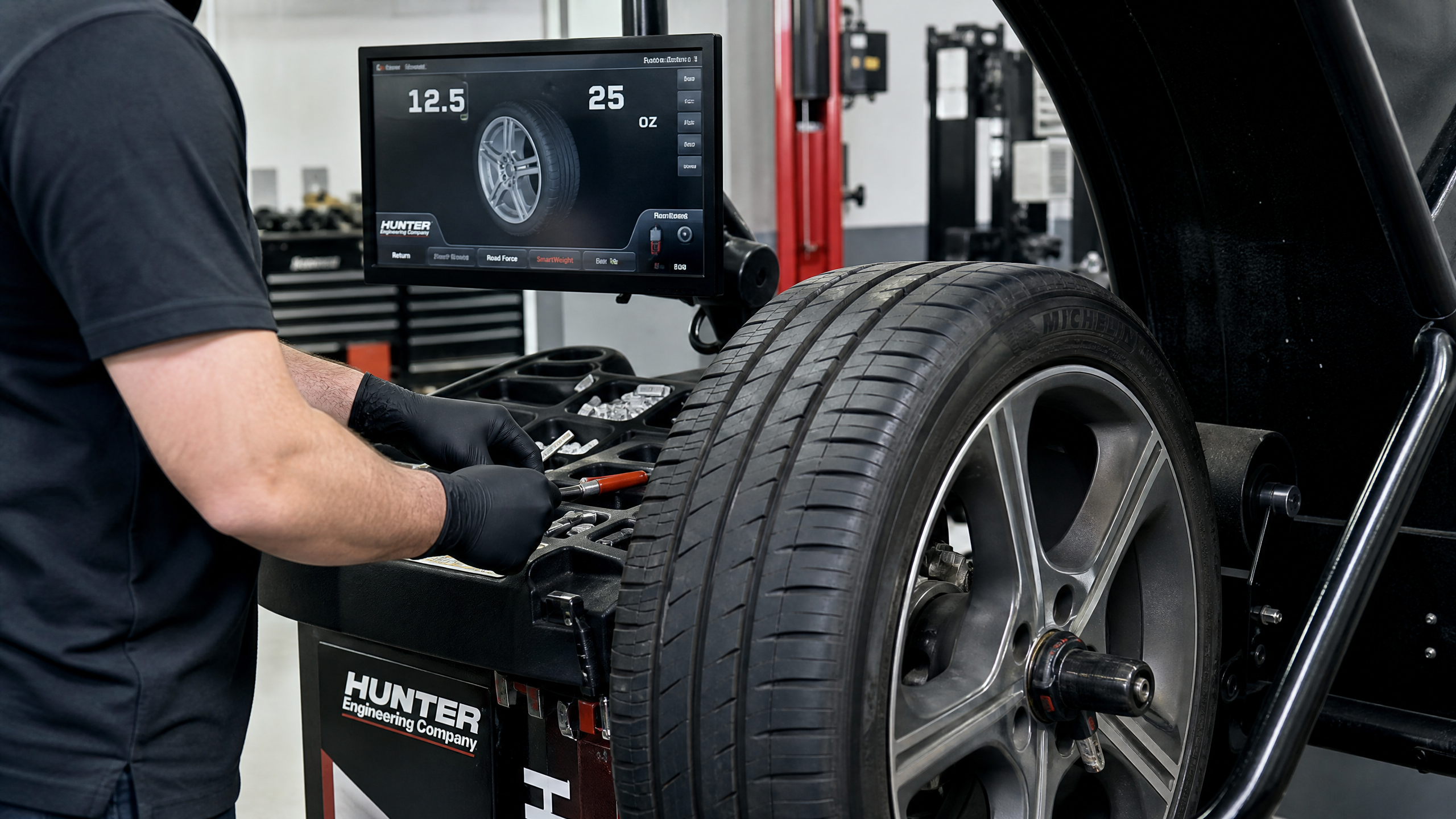 Tire balancing machine