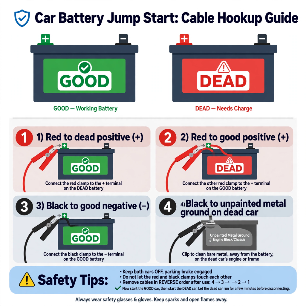 steps to jump start a dead car battery
