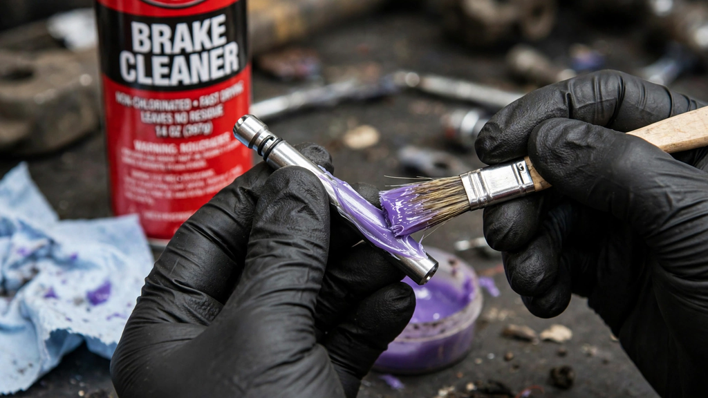 greasing slide pins in breaks assembly